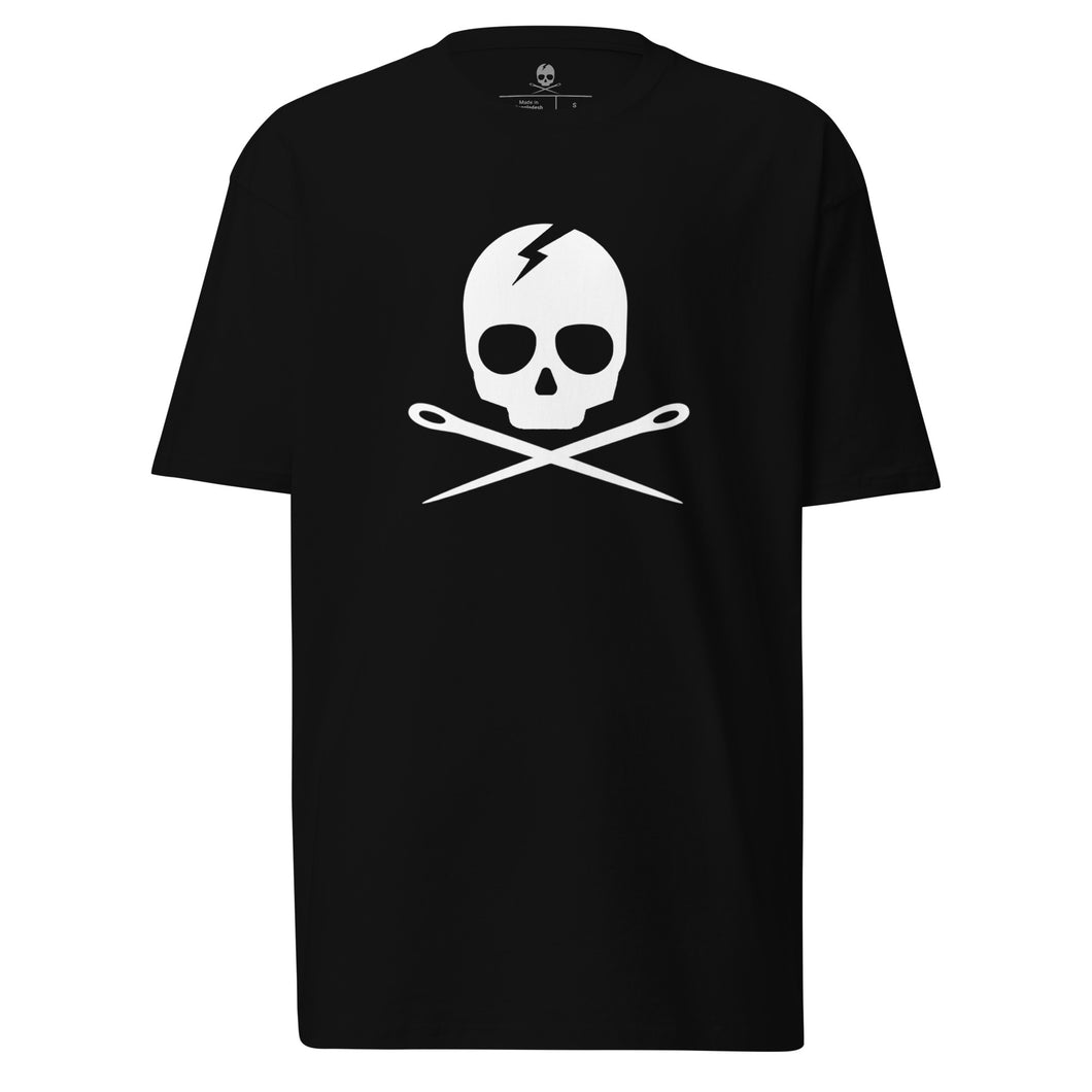 SKULL & NEEDLES PREMIUM TEE - BLACK/WHITE