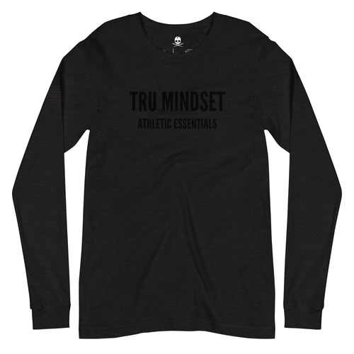 ATHLETIC ESSENTIALS LONG SLEEVE TEE - BLACK HEATHER